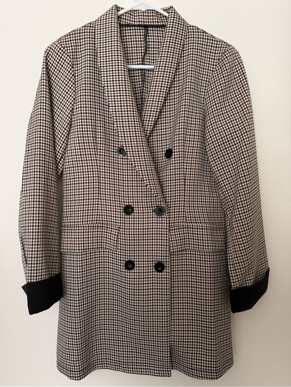 Women’s Checked Double-Breasted Blazer